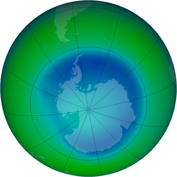 2009-August monthly mean Antarctic ozone